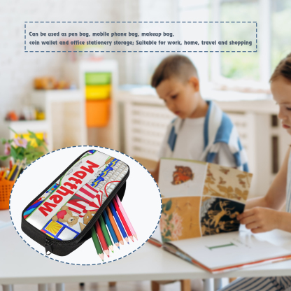 Personalised  Name Pencil Case Bear Pen Bag Zipper Back to School Gifts for Student-Jessemade AU