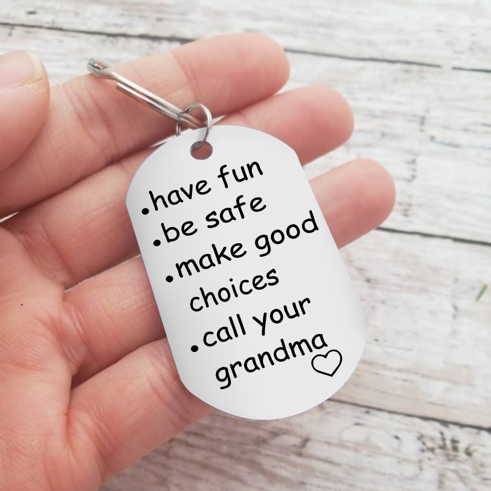 Have Fun Be Safe Make Good Choices Keychain Customised Text Stainless Steel Keyring Gifts for Kids-Jessemade AU