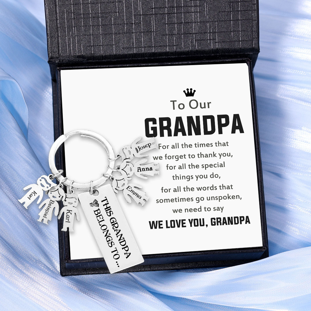 6 Names Personalised 6 Children's Name Keychain This Dad Belongs To Keyring-Jessemade AU