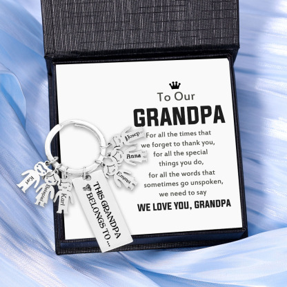 6 Names Personalised 6 Children's Name Keychain This Dad Belongs To Keyring-Jessemade AU