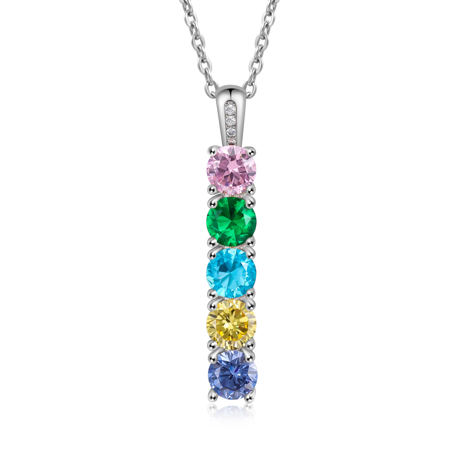 Family Birthstone Necklace Personalised 5 Stones Family Tribal Necklace for Her-Jessemade AU