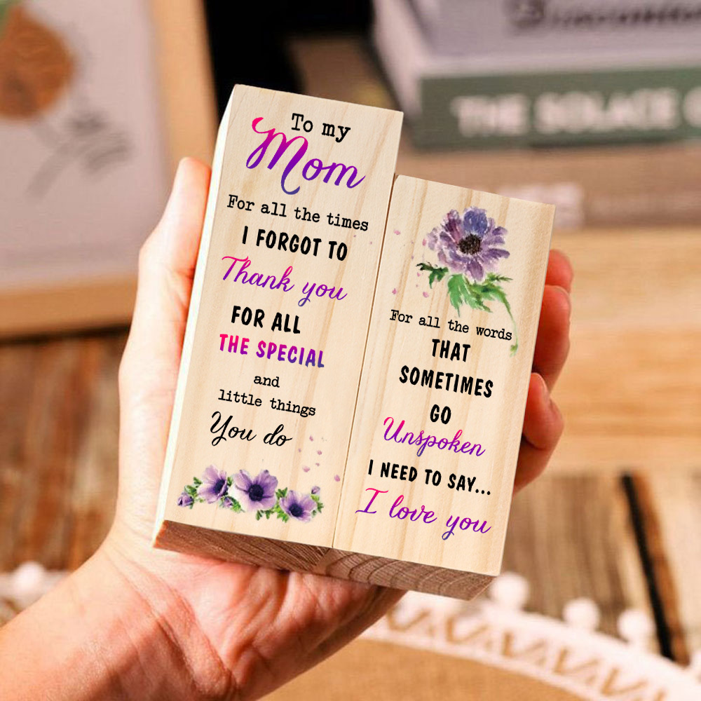 To My Mom/Mum Candle Holder Morning Glory Wooden Candlestick - For All The Times I Forgot To Thank You-Jessemade AU