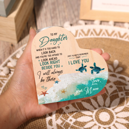 To My Daughter Wooden Heart Candle Holder "I will always be there" Gifts For Daughter-Jessemade AU