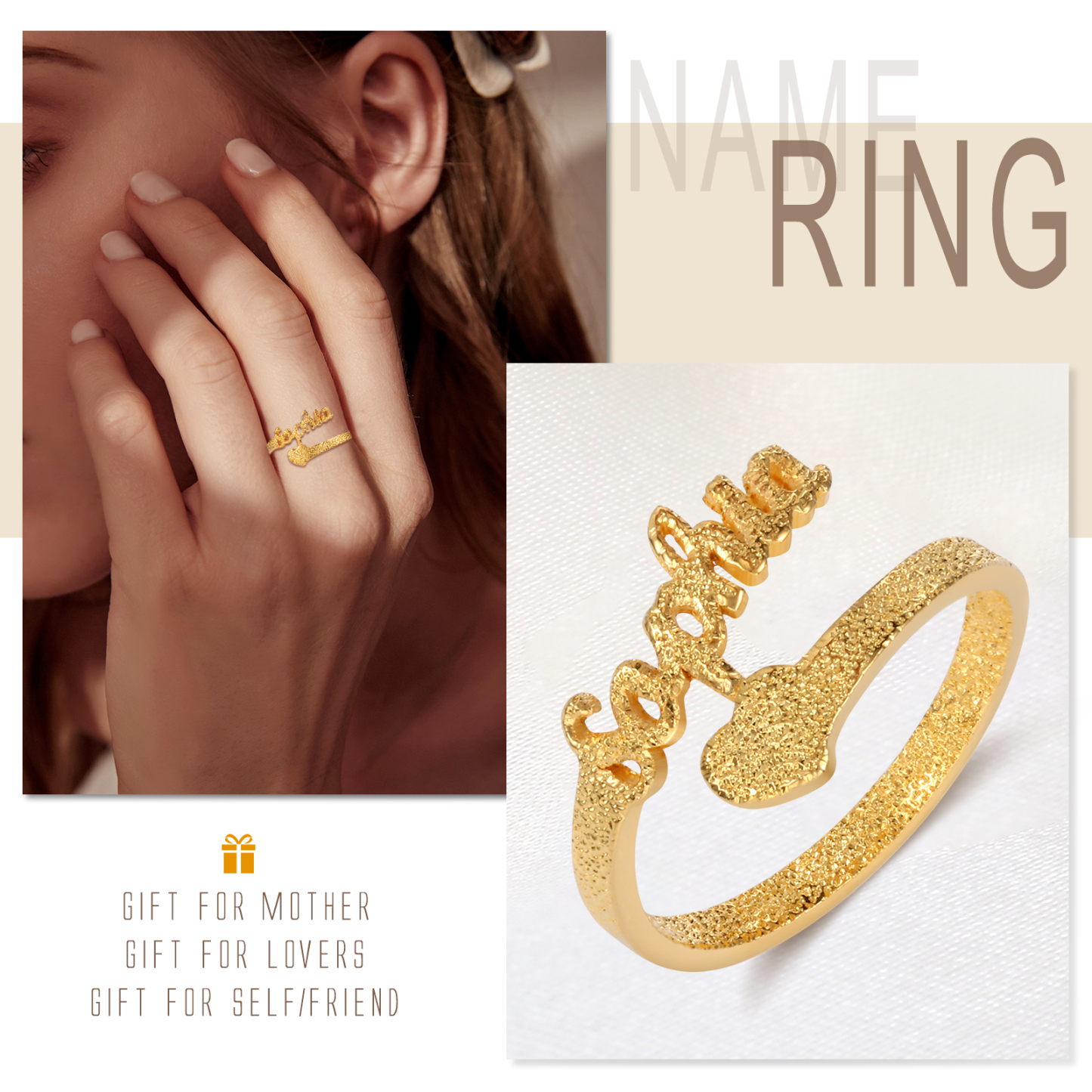 Personalised Family Name Ring Custom 1 Names Gifts For Women-Jessemade AU