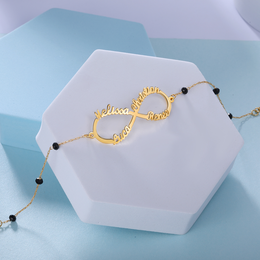 Personalised Infinity Bracelet Custom 4 Names Bracelet Gift For Women-Jessemade AU