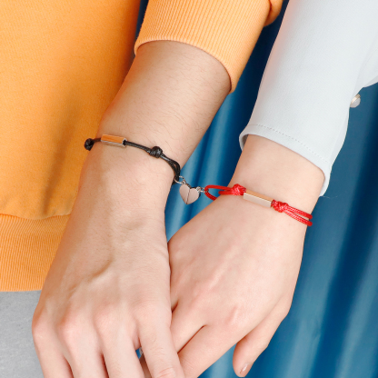 Personalised Matching Braided Couple Bracelets Custom Names Magnetic Bracelets Valentine's Day Gifts for Couple-Jessemade AU