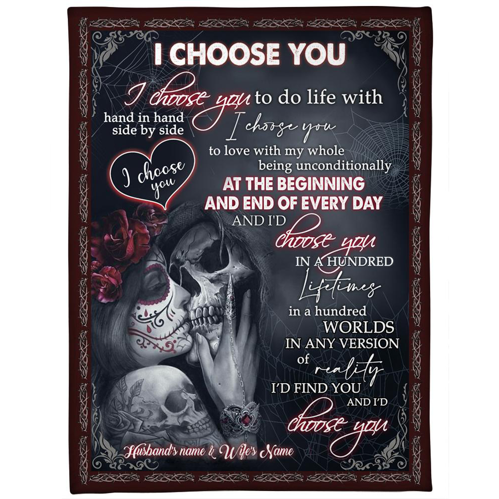 I Chose You To Do Life With Hand In Hand Side By Side, Flannel Blanket Gifts For Husband-Jessemade AU