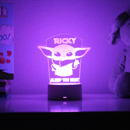 Personalised Baby Yoda Home Decoration Lamp With Custom Name Night Light Kid's Bedroom Decor Children's LED Light-Jessemade AU