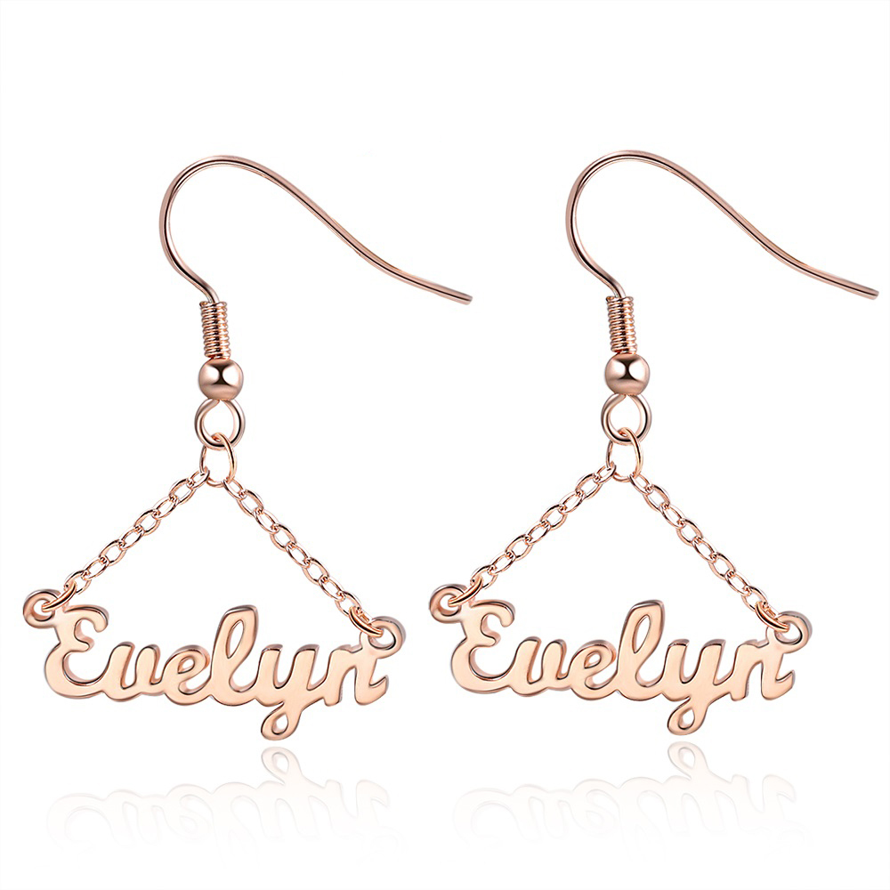 Personalised Name Drop Earring Customised Triangle Earrings for Her-Jessemade AU