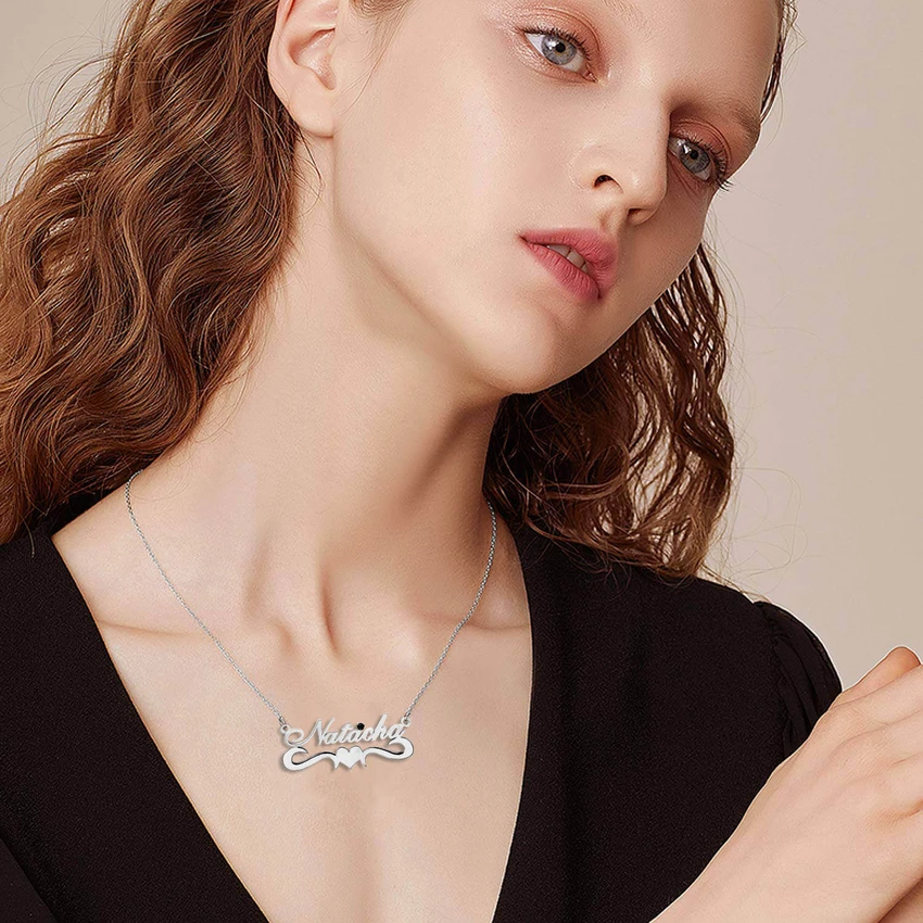 Personalised Necklace With Birthstone Custom 1 Name Necklace Gift For Her-Jessemade AU