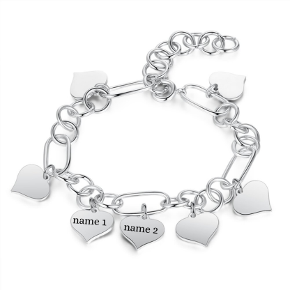 Heart Customised 2 names Bracelets-Jessemade AU
