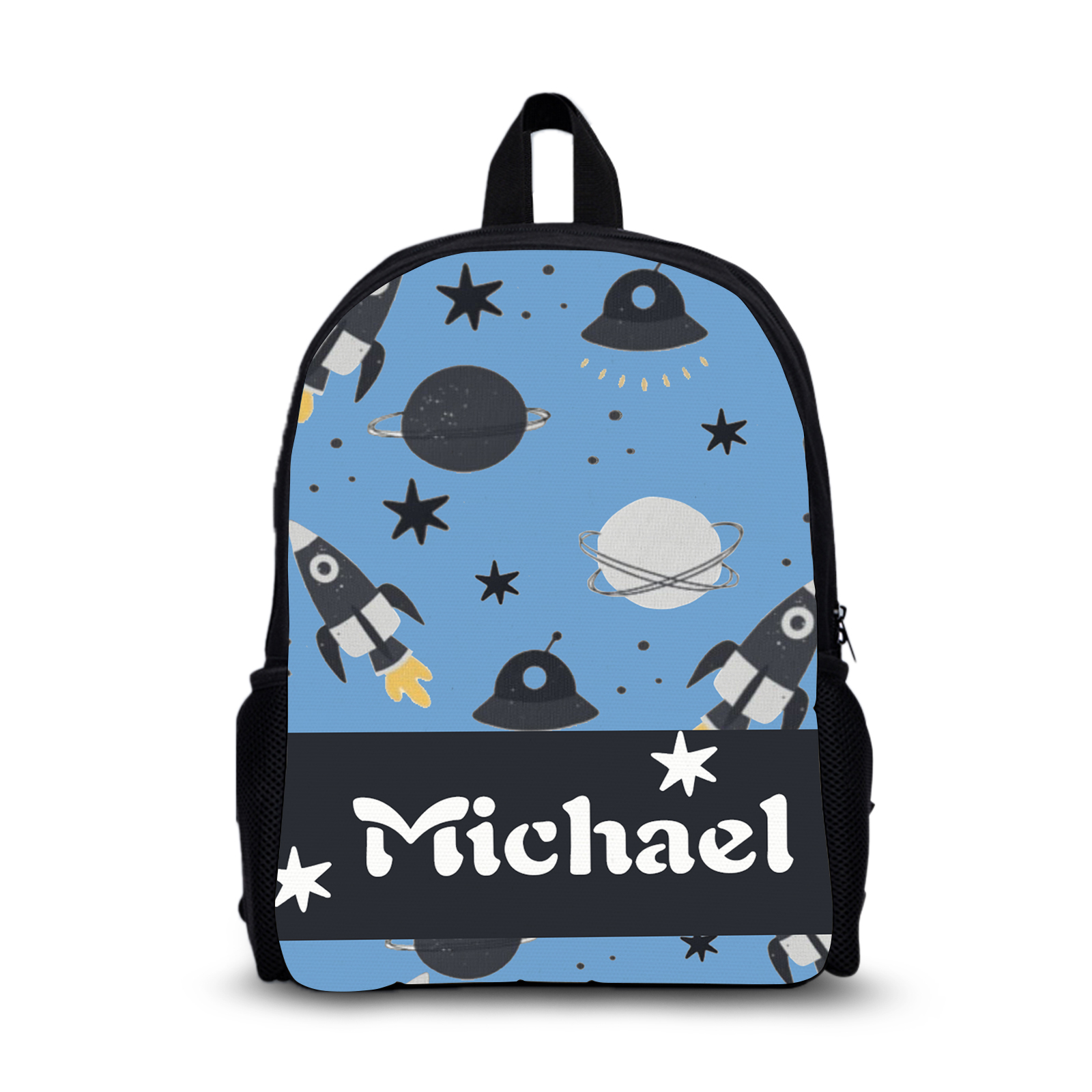 Custom Name Schoolbag Personalised Rocket and Satellite Backpack Travel Bag for Kids-Jessemade AU
