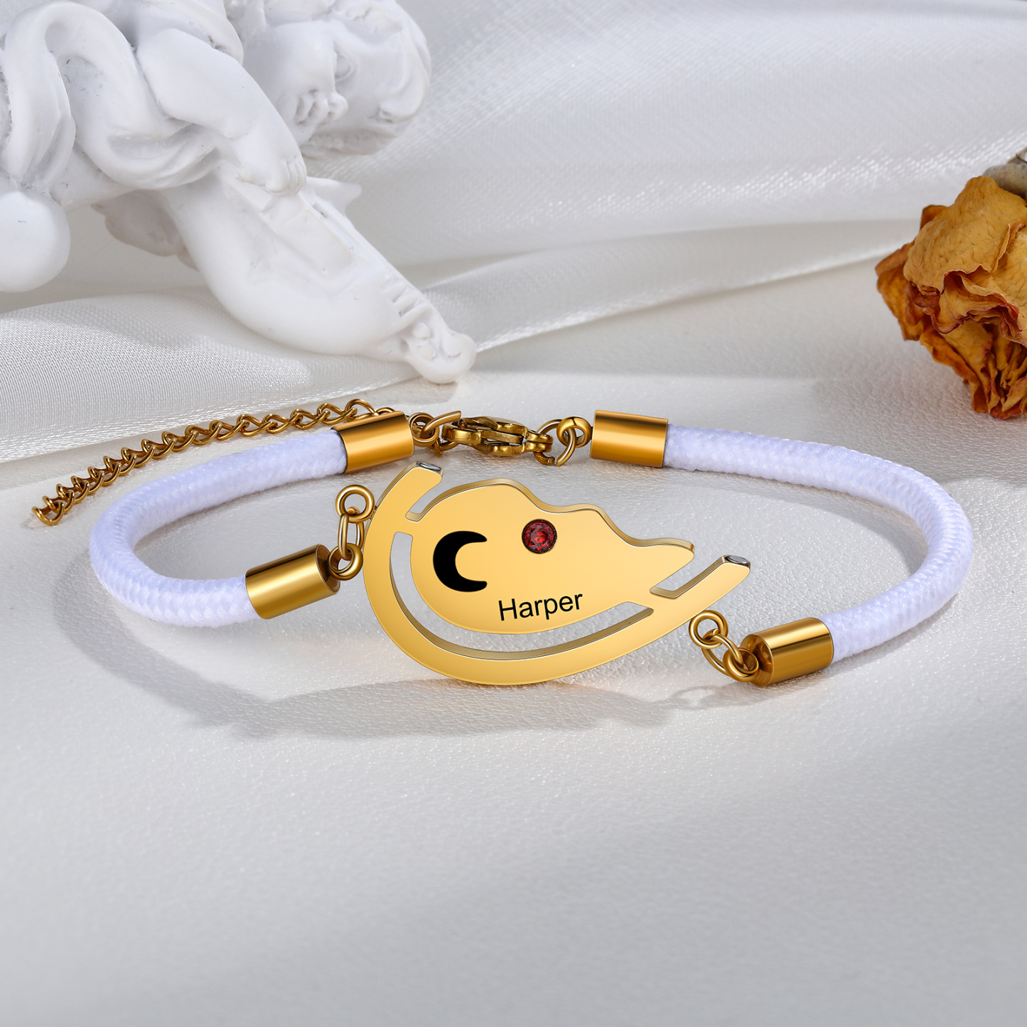 Valentine's Day Sun and Moon Magnetic Heart Bracelet with Birthstones Couple Bracelet Set-Jessemade AU