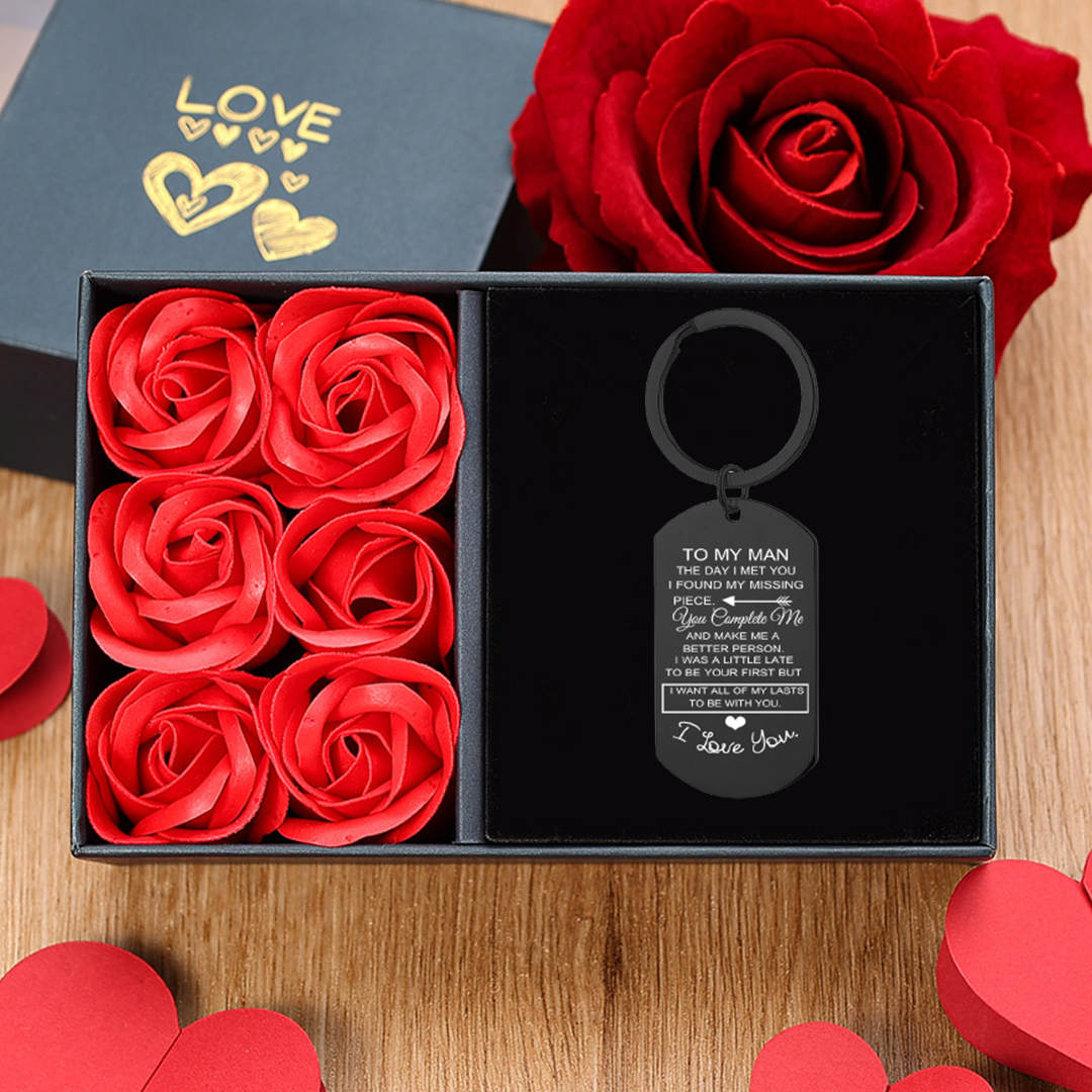 To My Man/Woman Custom Photo Keyring Couple Keychain Stainless Steel Keychain Valentine's Day Gift for Couples-Jessemade AU