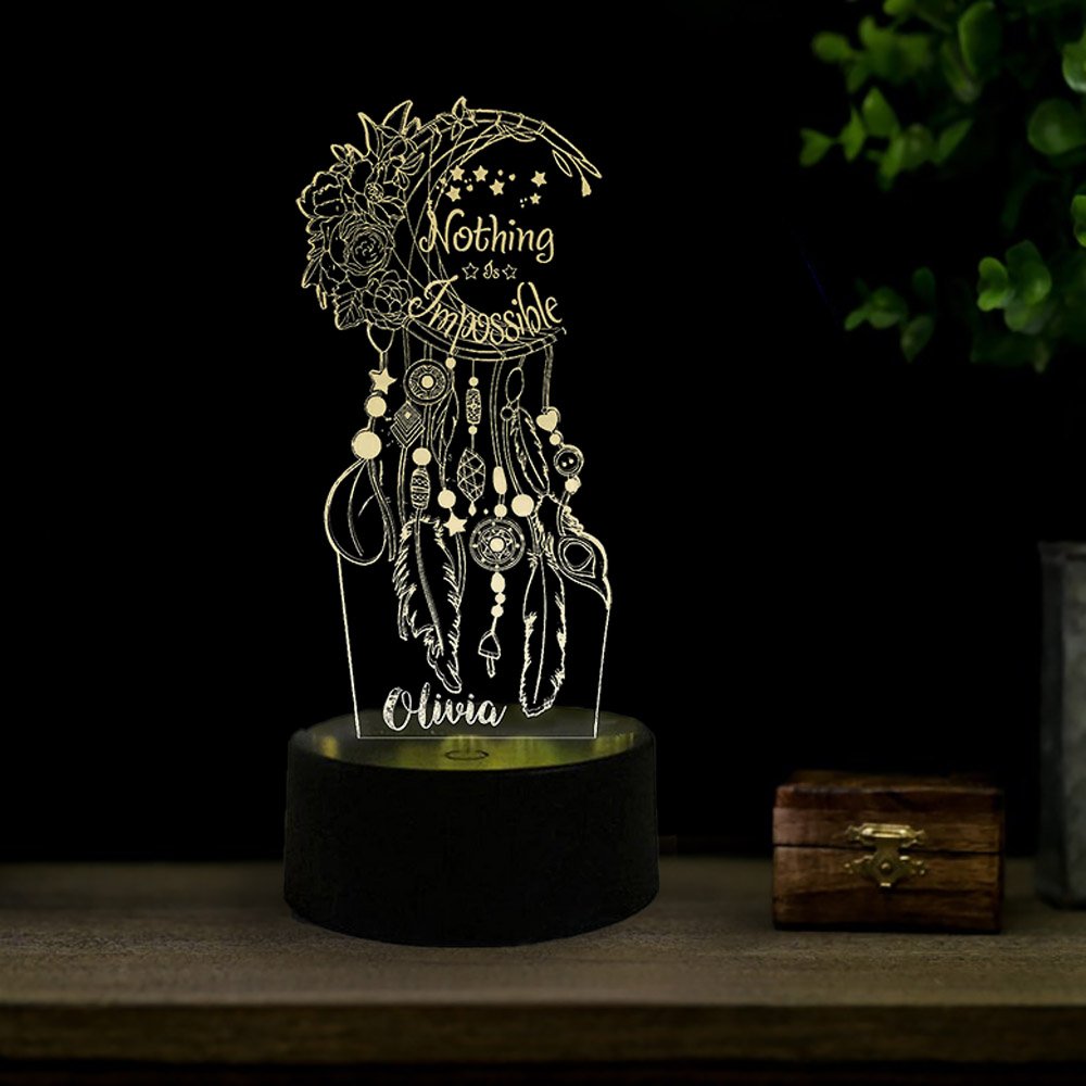 Personalised Dream Catcher Night Light Custom Name Gifts For Kids-Jessemade AU