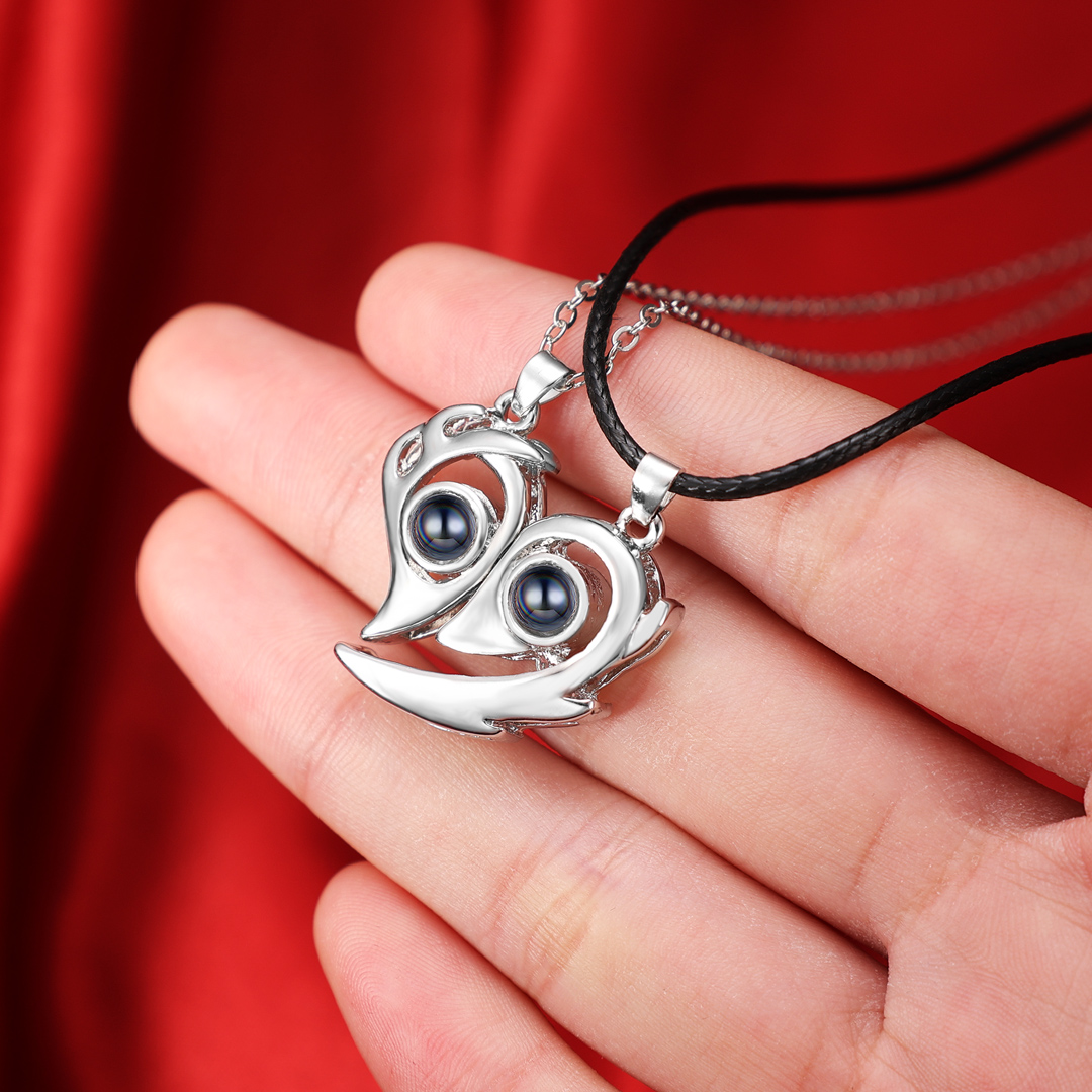 Personalised 100 Languages "I Love You" Heart Projection Necklace Custom Photo Gifts For Her-Jessemade AU