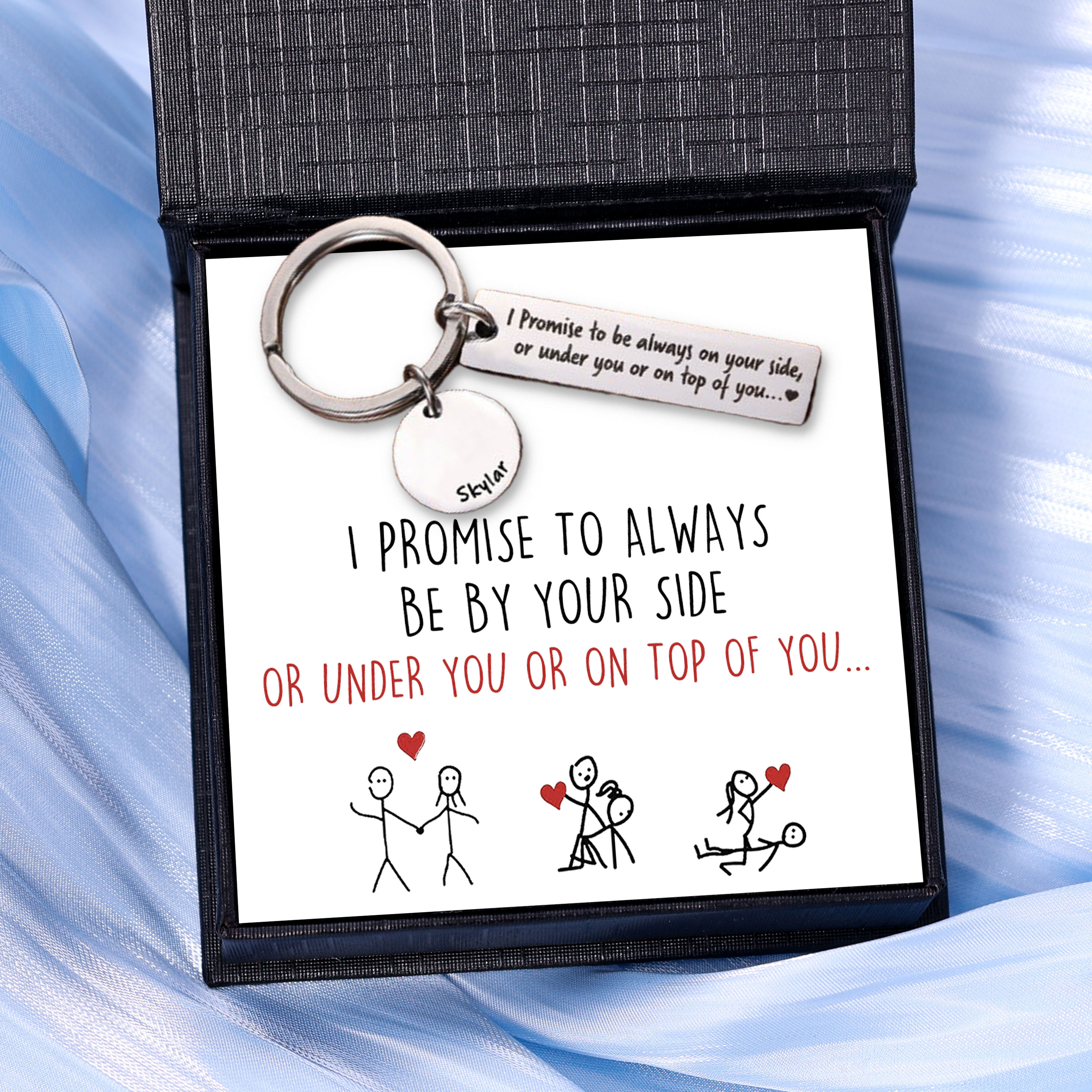 Personalised Name Promise Keychain Always on Your Side Key Ring for Couple-Jessemade AU