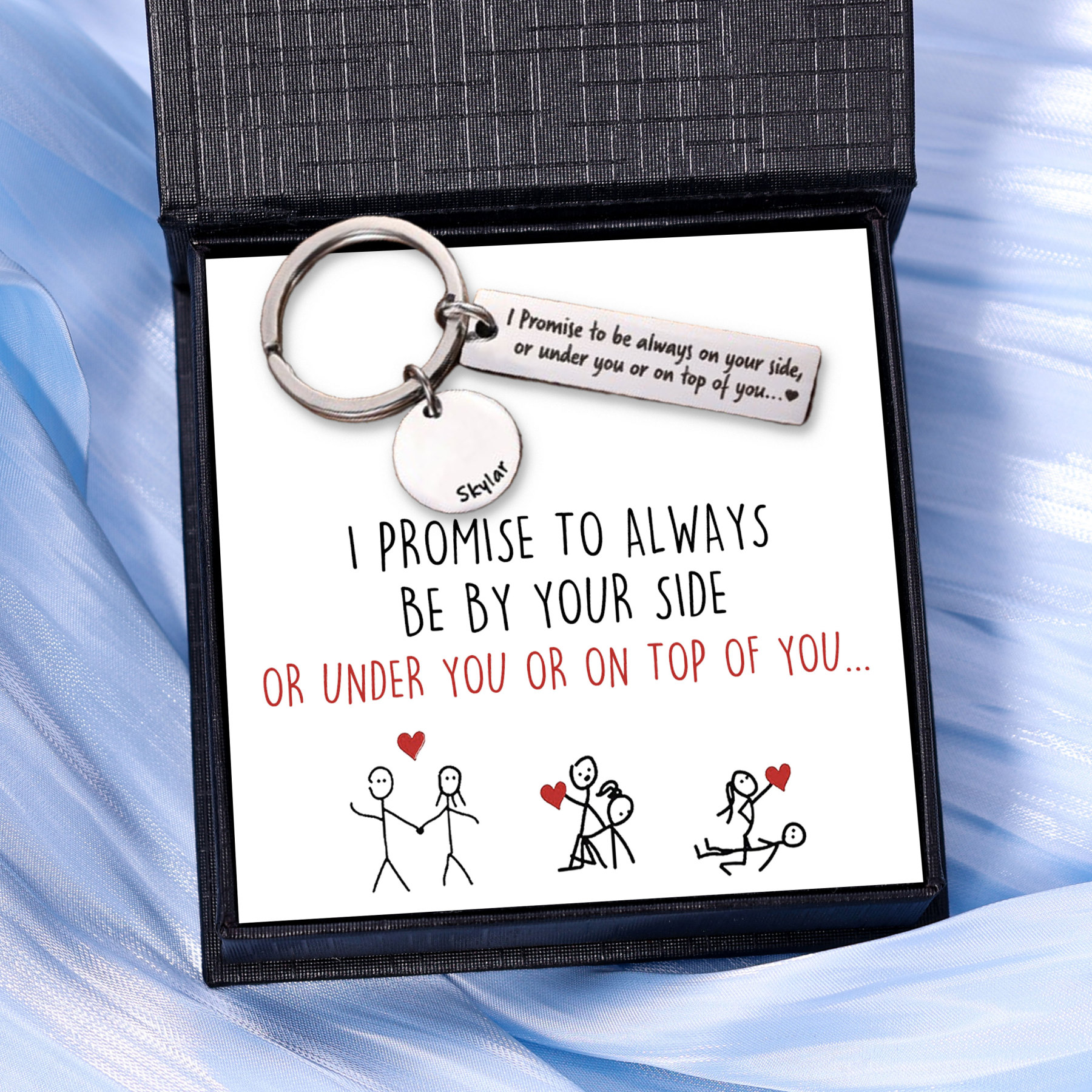 Personalised Name Promise Keychain Always on Your Side Key Ring for Couple-Jessemade AU