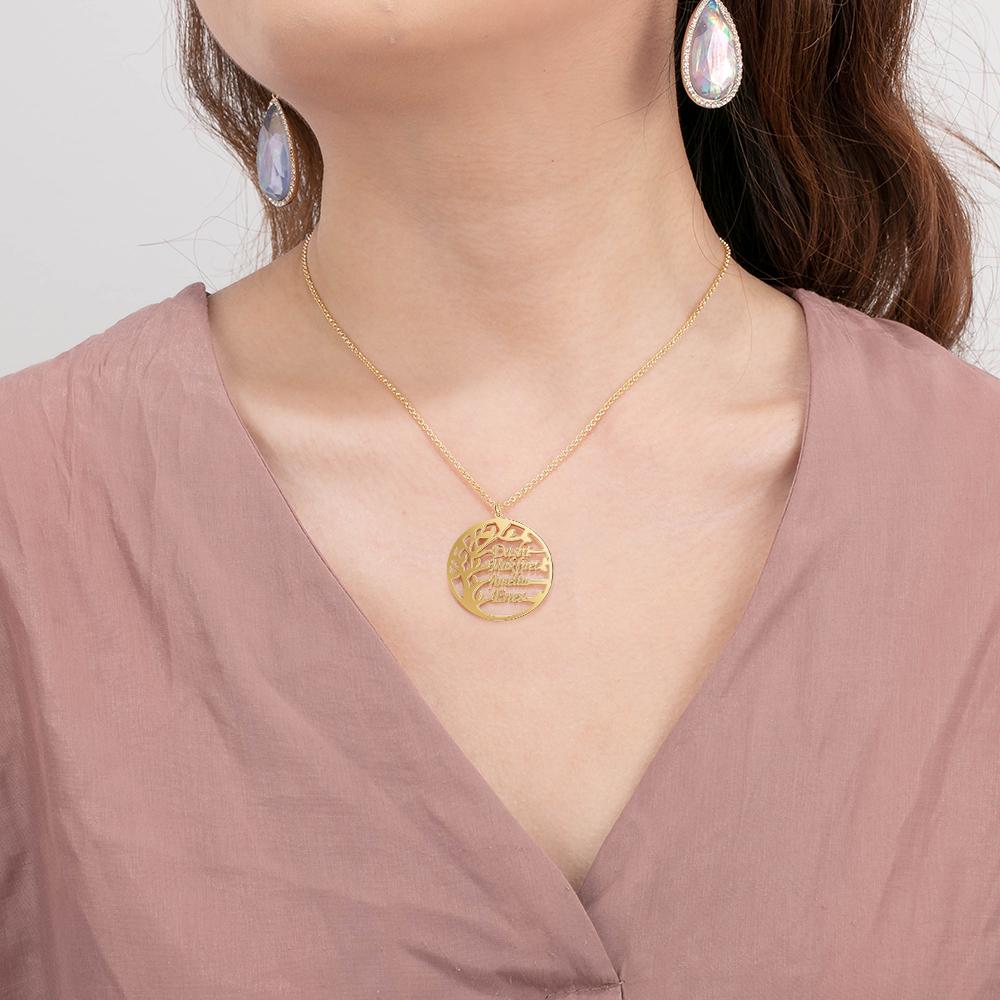 Family Tree Custom 4 Names Sterling Silver Tree-Jessemade AU