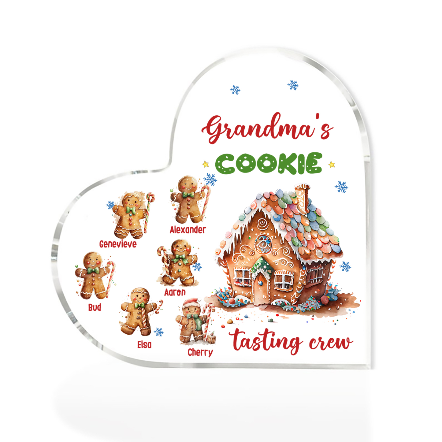 Acrylic Heart Keepsake Customised 7 Names Christmas Decor Personalised Gifts for Grandma Mum-Jessemade AU