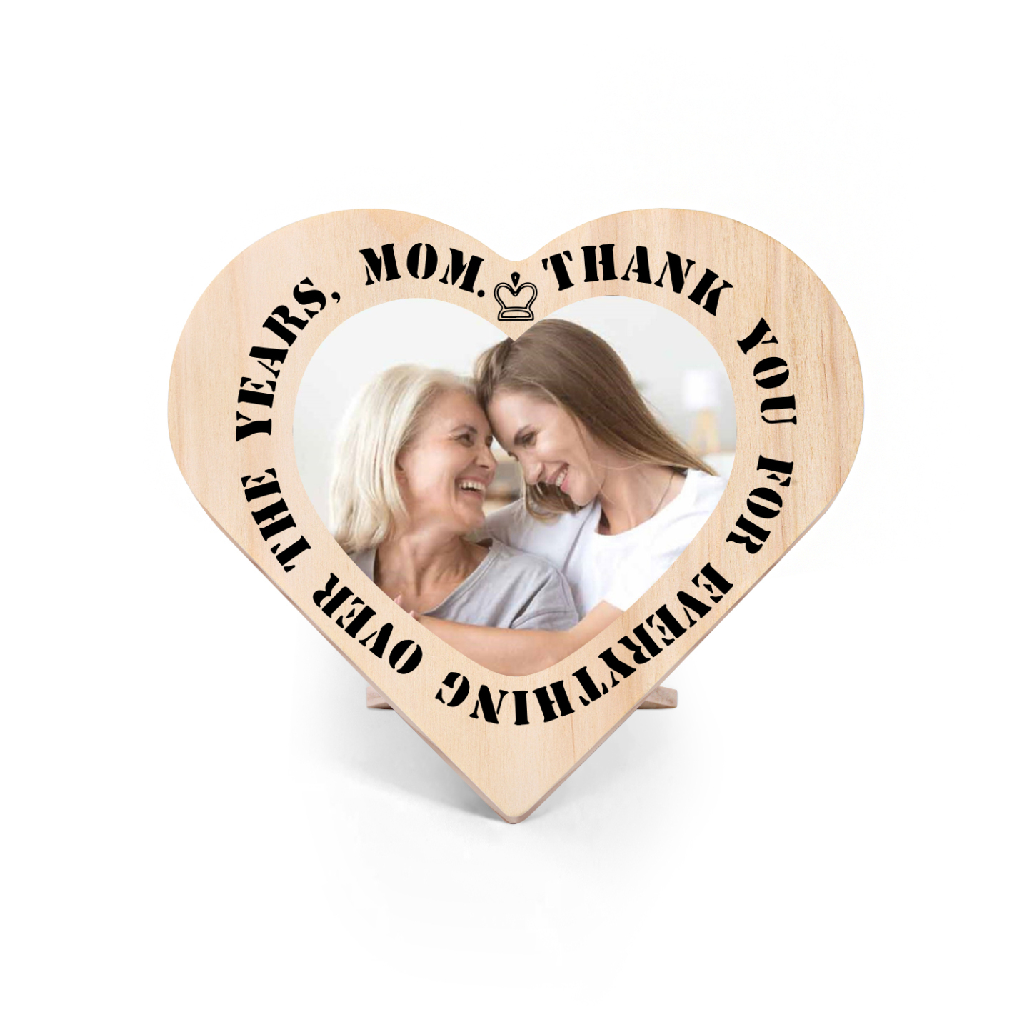 To My Mom Personalised Photo Wooden Heart Keepsake Desktop Ornament "For all the times I forgot to thank you" Mothers Gifts-Jessemade AU