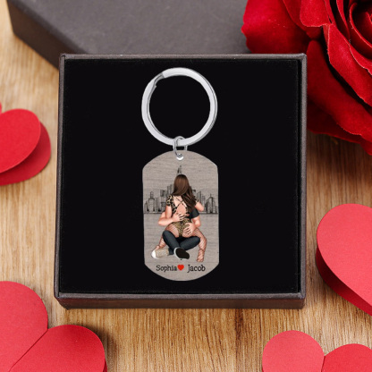 Personalised Couple Keychain Custom 2 Names Keyring "Get Home Safe" Stainless Steel Keychain - Valentine's Gift for Him/Her-Jessemade AU