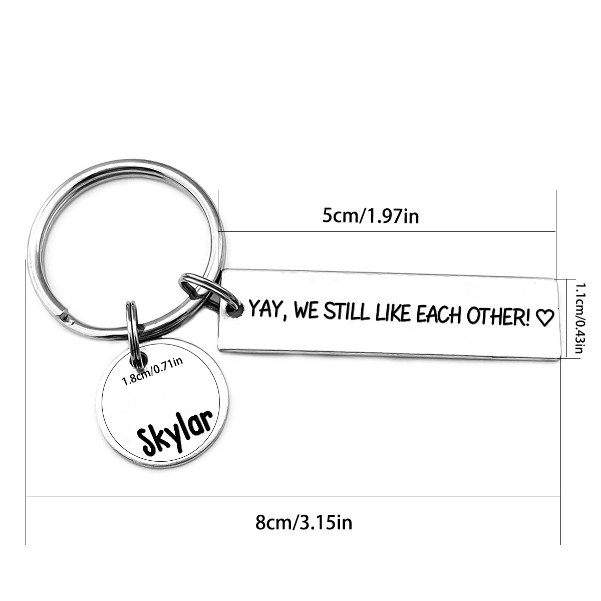 Personalised Name Keychain Funny Keychain "Yay, We Still Like Each Other" Gift for Couples -Jessemade AU