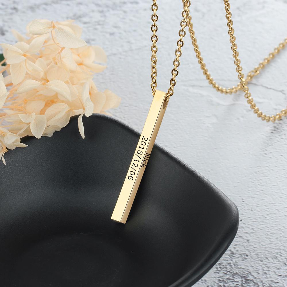 Customised 3D Bar Necklace-Jessemade AU