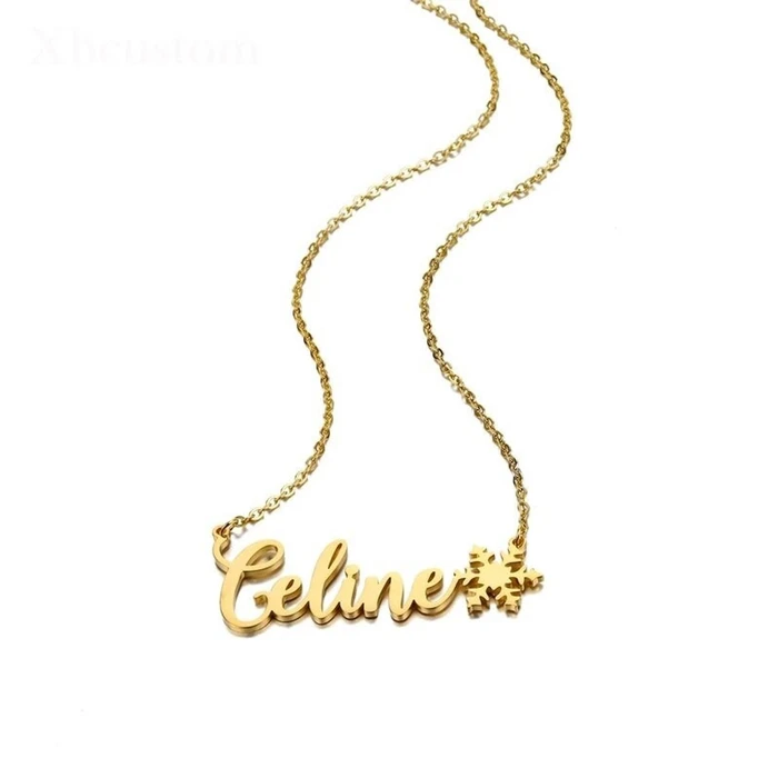 Personalised Snowflake Necklace Custom 1 Name Necklace Gift For Her-Jessemade AU