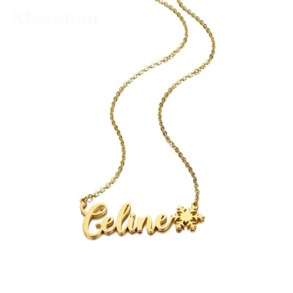 Personalised Snowflake Necklace Custom 1 Name Necklace Gift For Her-Jessemade AU