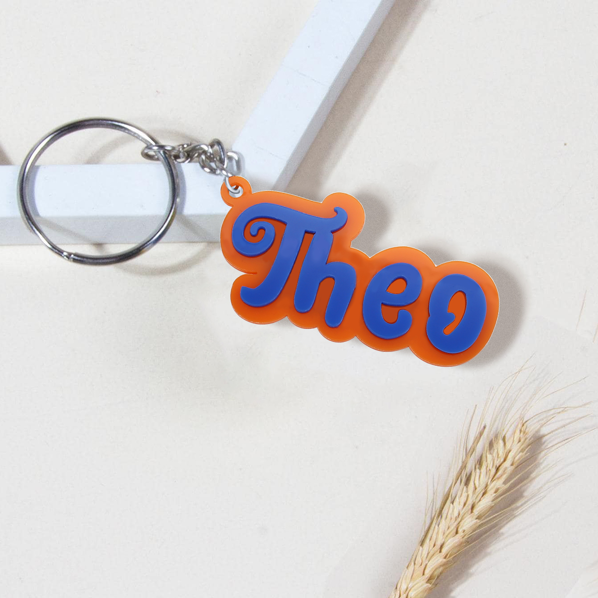Customise 1 Name Keychain Orange Keychain Back to School Gifts for Kids-Jessemade AU