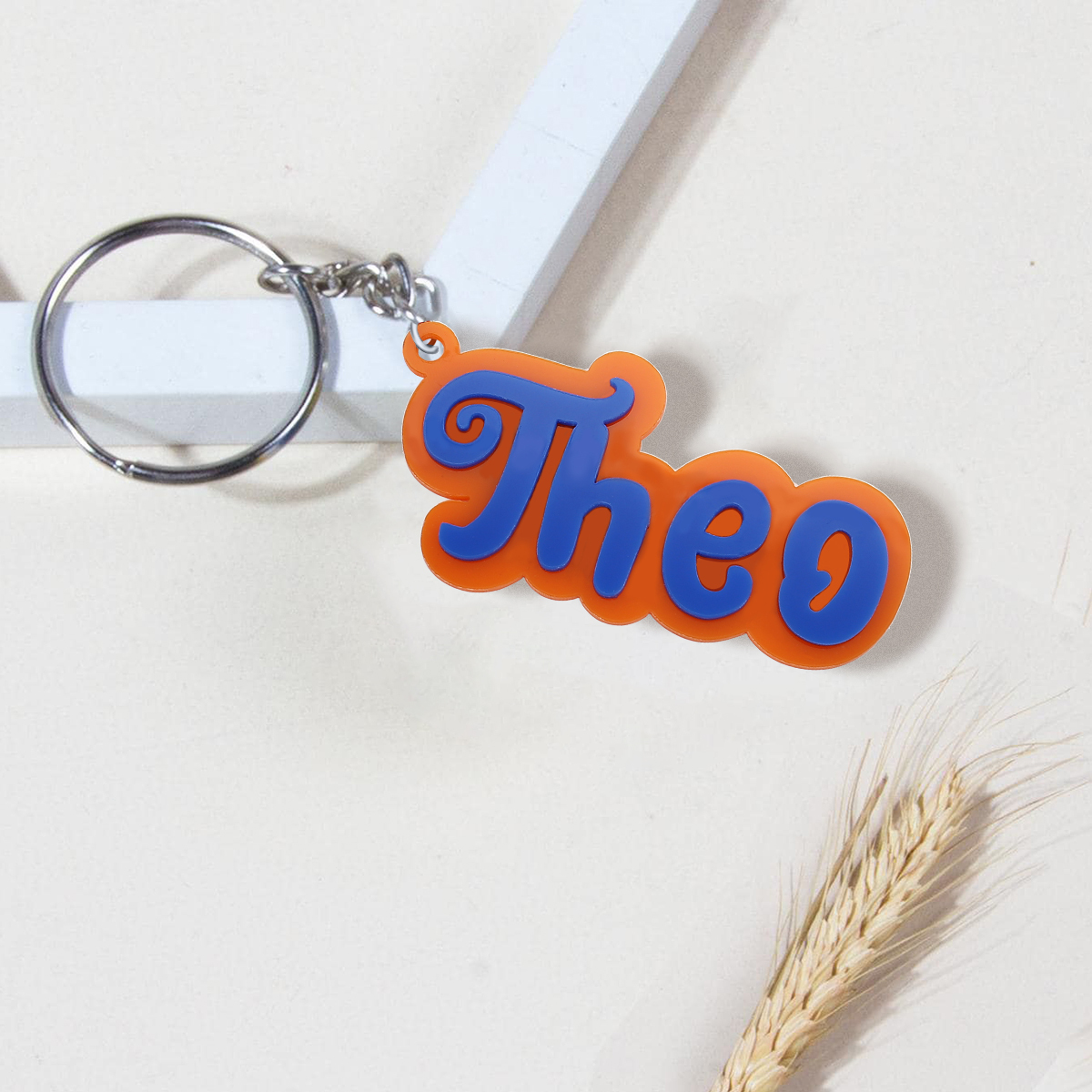 Customise 1 Name Keychain Orange Keychain Back to School Gifts for Kids-Jessemade AU