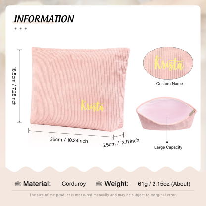 Personalised Name Multi-Functional Storage Bag Custom Zipper Makeup Bag Jewelry Storage Gifts for Her -Jessemade AU