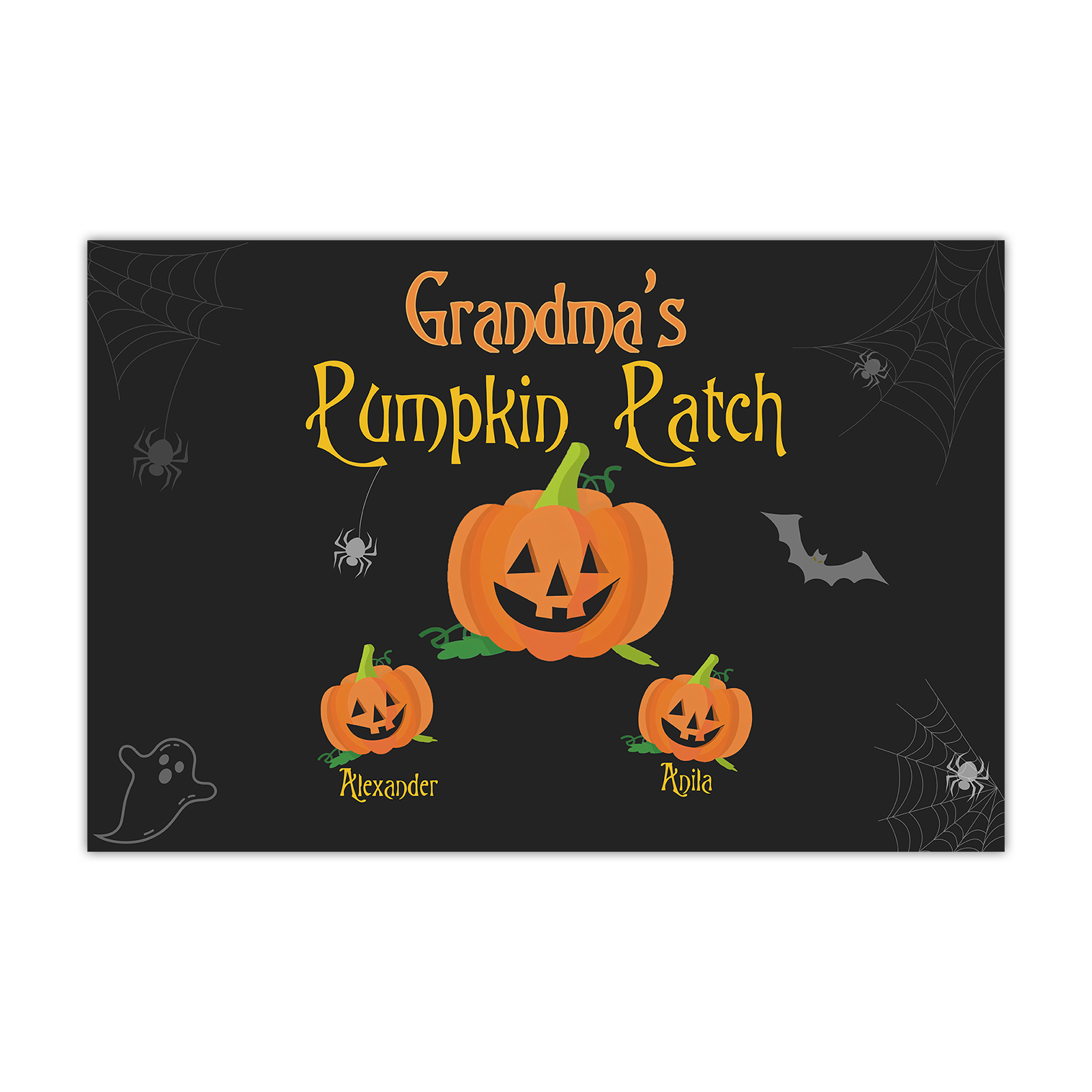 Personalised Halloween Doormat Custom 3 Names Pumpkin Doormat Home Decor - Grandma's Pumpkin Patch-Jessemade AU