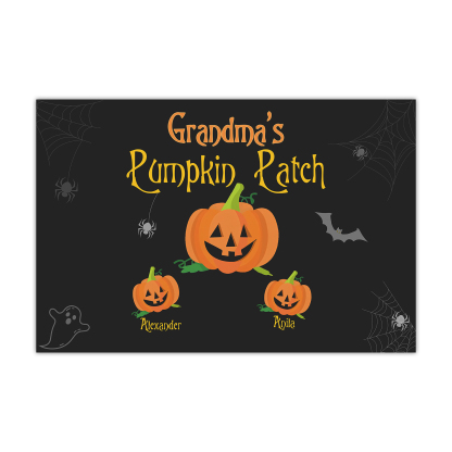 Personalised Halloween Doormat Custom 3 Names Pumpkin Doormat Home Decor - Grandma's Pumpkin Patch-Jessemade AU