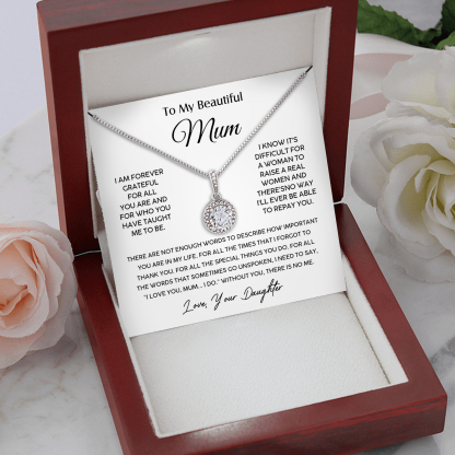 To My Beautiful Mum Necklace Mother's Day Gift Set - I Am Forever Grateful For All You Are And For Who You Have Taught Me Το Be-Jessemade AU