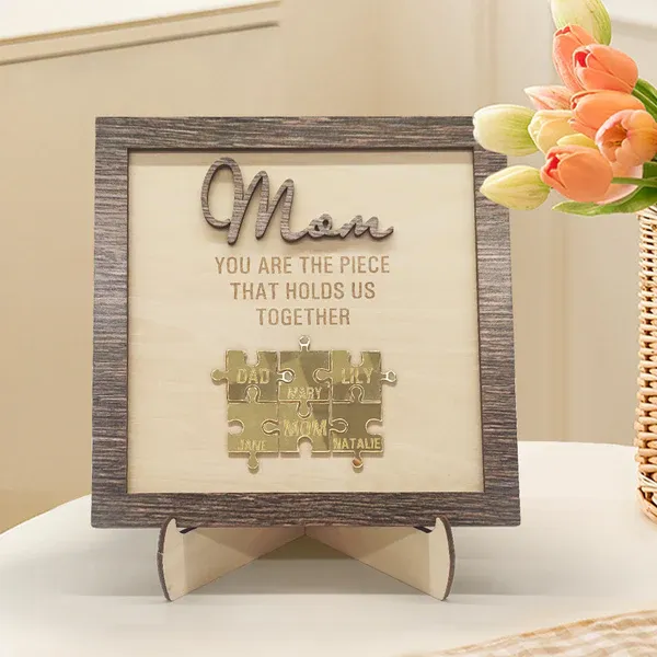 Personalised Mom Puzzle Sign Engrave 5 Names You Are the Piece That Holds Us Together Mother's Day Gift-Jessemade AU