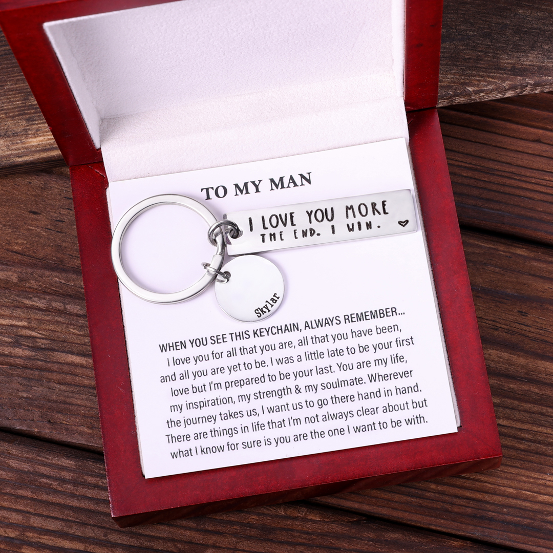 I Love You More The End I Win Keychain Personalised Name Gifts for Couple-Jessemade AU