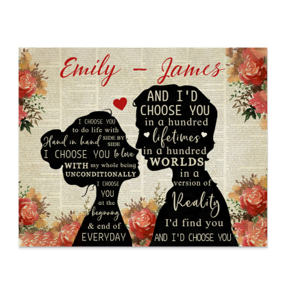 Personalised Wooden Plaque Custom 2 Names Art Decorations Desktop Ornaments Couple Gifts - I'd Find You And I'd Choose You-Jessemade AU