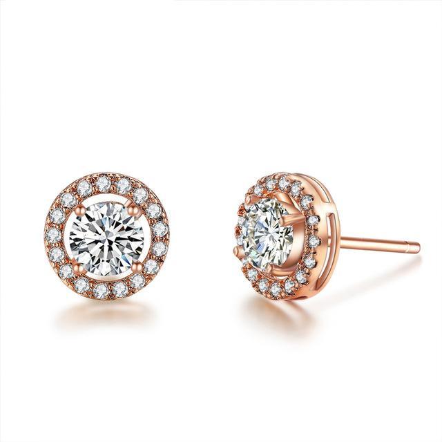 Rose Gold Stud Earrings Gifts for Women-Jessemade AU