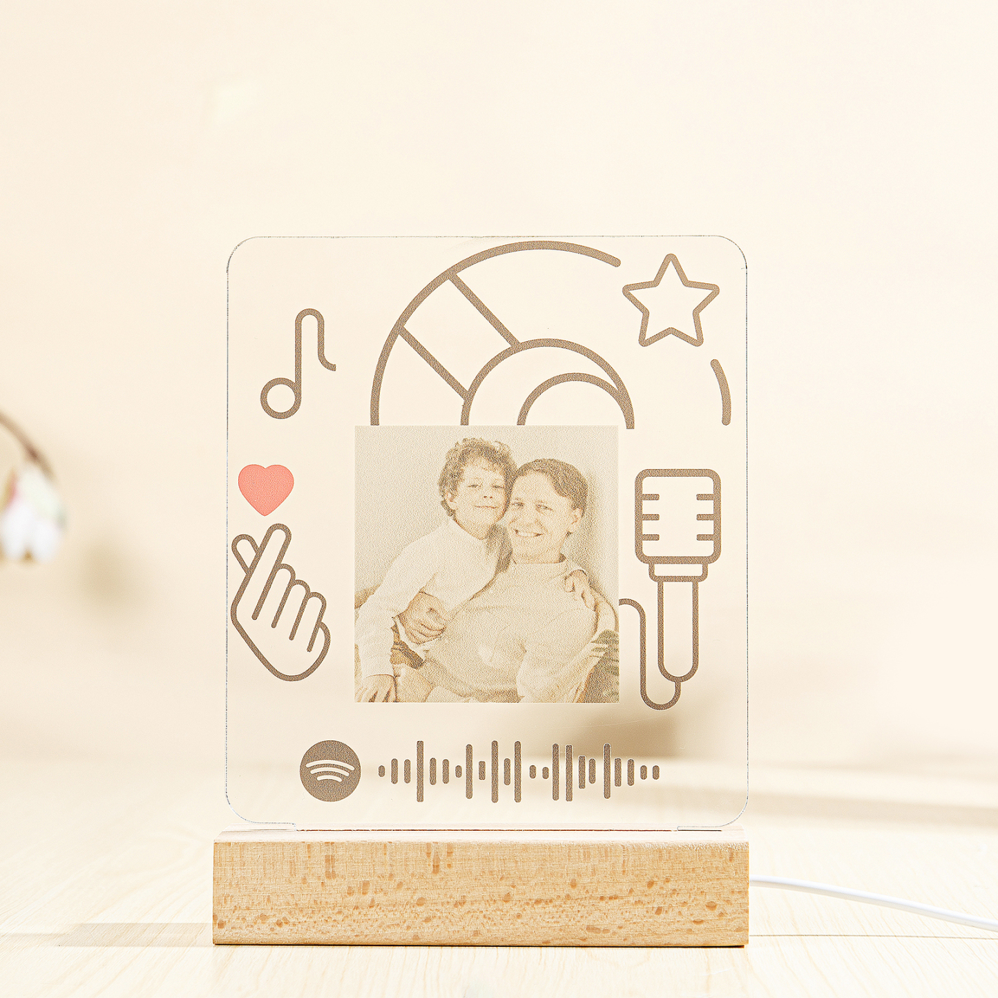 Personalised Spotify Code Photo LED Night Light-Can Play Music-Interesting-Jessemade AU