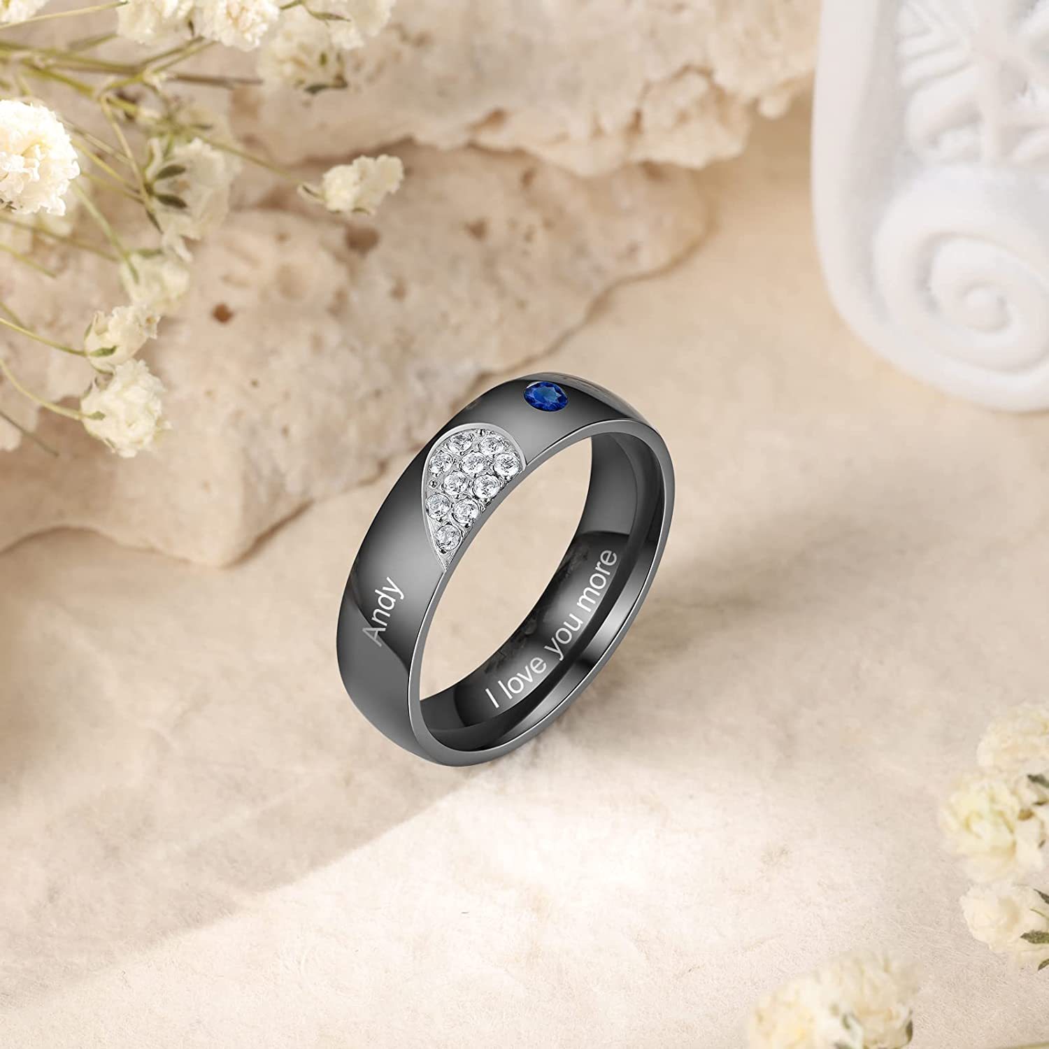 Customised Couple Ring Engrave Love Message Matching Rings Gift for Couple Friends BBF-Jessemade AU