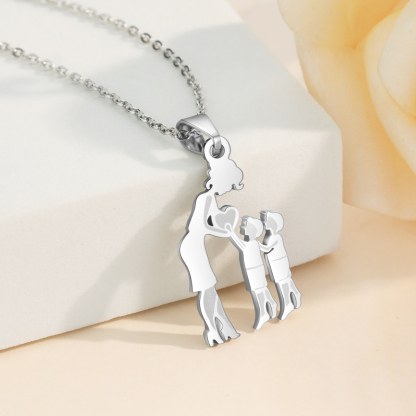 Women Necklace Mother & 2 Sons Pendant Necklace Stainless Steel Mother's Day Gifts for Mum-Jessemade AU