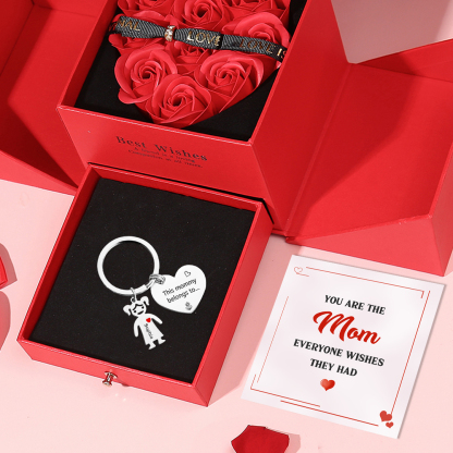 Personalised Heart Keychain With Engraved 1 Kid's Names Charm "This Mummy Belongs to" For Her Mother's Day Gifts for Mum -Jessemade AU