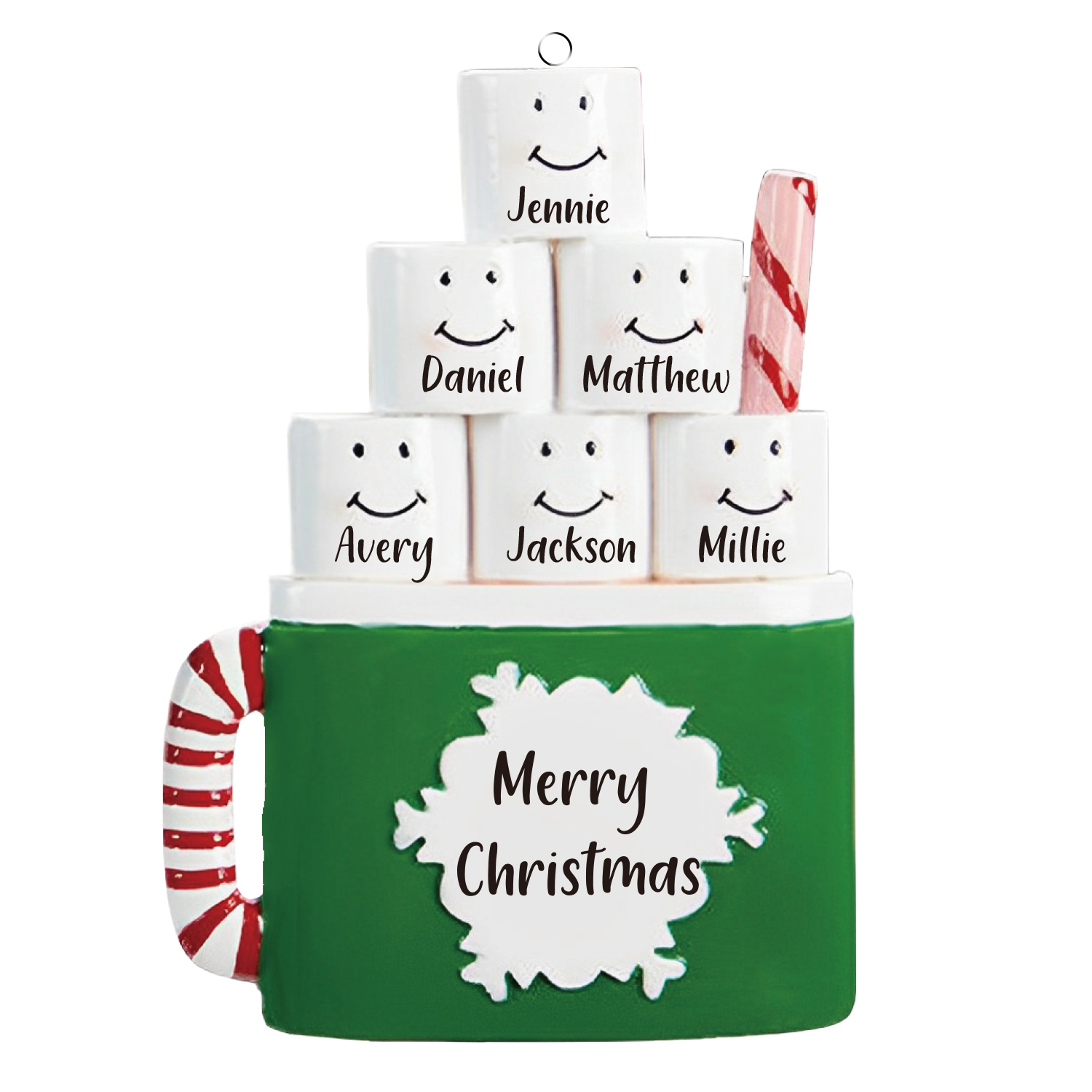 6 Names - Personalised Xmas Ornament Custom Name & Text Christmas Tree Wooden Decor Gift for Family Friends-Jessemade AU