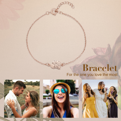 Personalised 1 Birth Flower Elegant Woman's Bracelet-Jessemade AU
