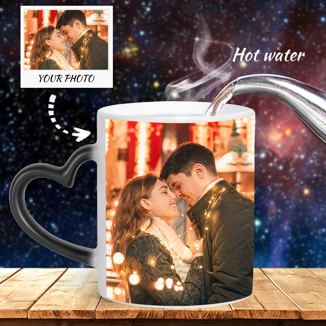 Personalised Photo Colour Changing Mug Custom Lettering Picture Mug-Jessemade AU