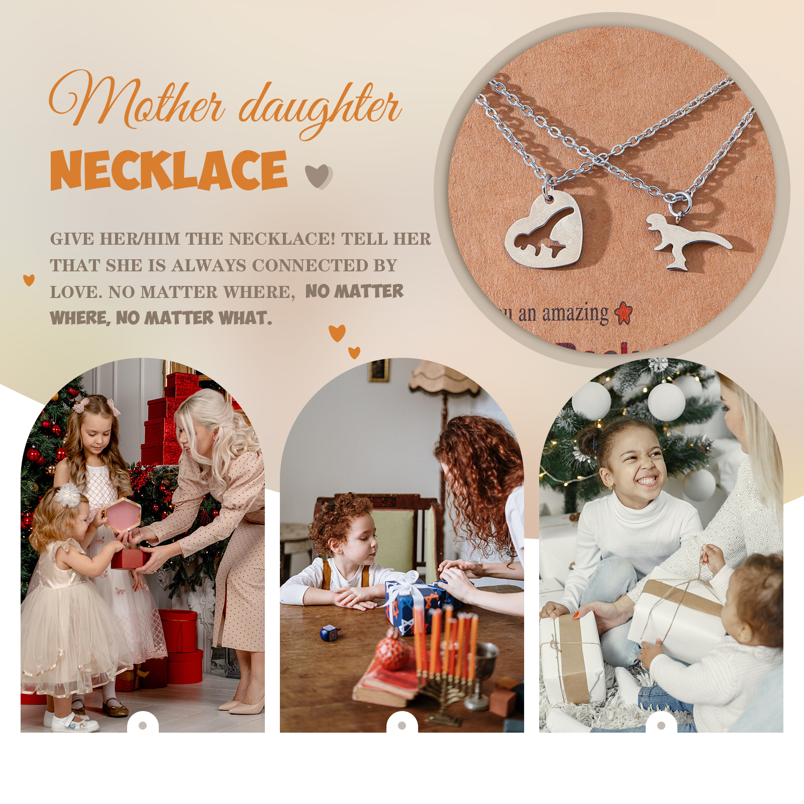 Necklaces for Women Dainty Teen Dinosaur Necklaces Size Adjustable for Mother and Daughter-Jessemade AU