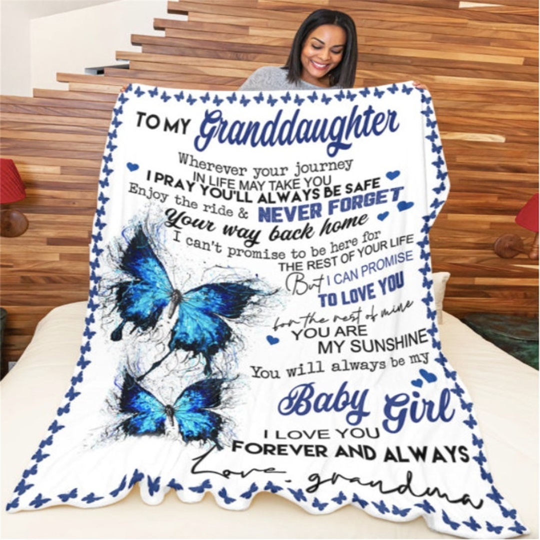 To My Granddaughter, Fleece Blanket-Jessemade AU