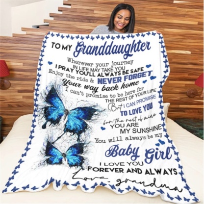 To My Granddaughter, Fleece Blanket-Jessemade AU